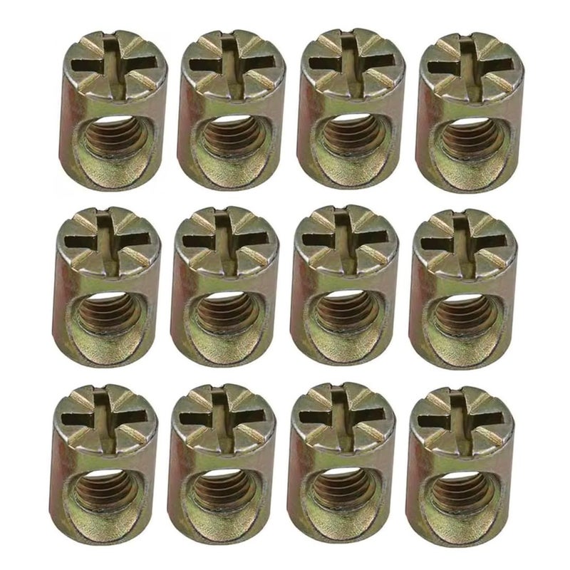 NACX M6 x 13mm Cross Barrel Nuts Cross Dowel Slotted Nuts, 20Pcs - Image 1